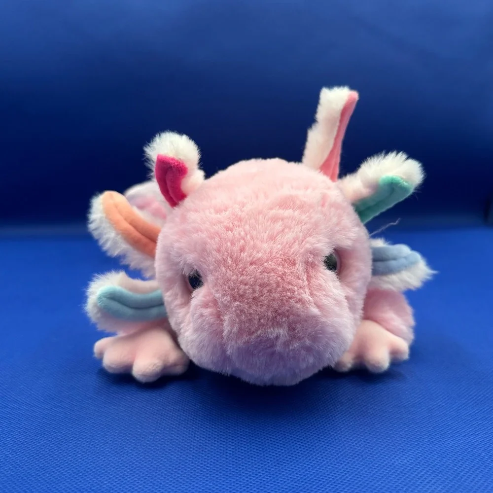 Douglas Pink Axolotl Plush Stuffed Animal Pastel Gills 4811 Lying Salamander Toy